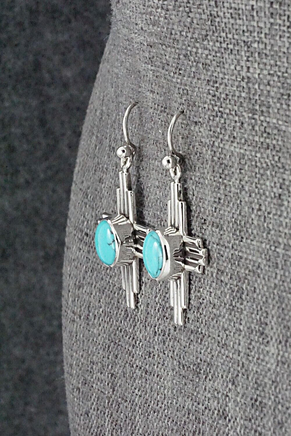 Turquoise & Sterling Silver Earrings - Raymond Coriz