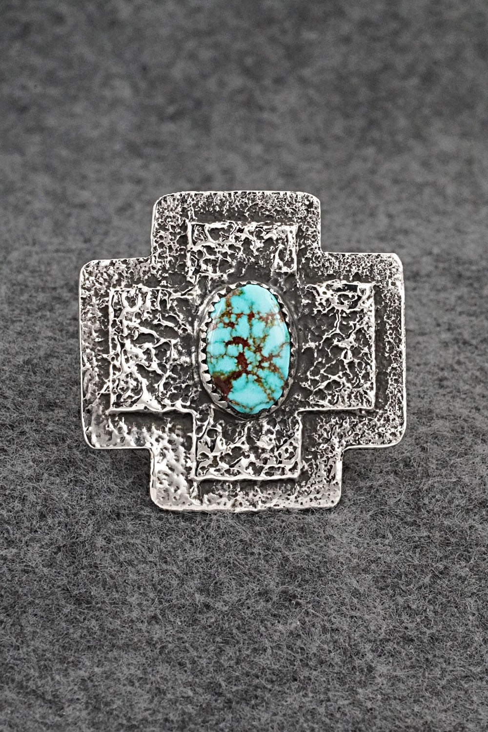 Turquoise & Sterling Silver Ring - Dymitri Arviso - Size 9, Adj.