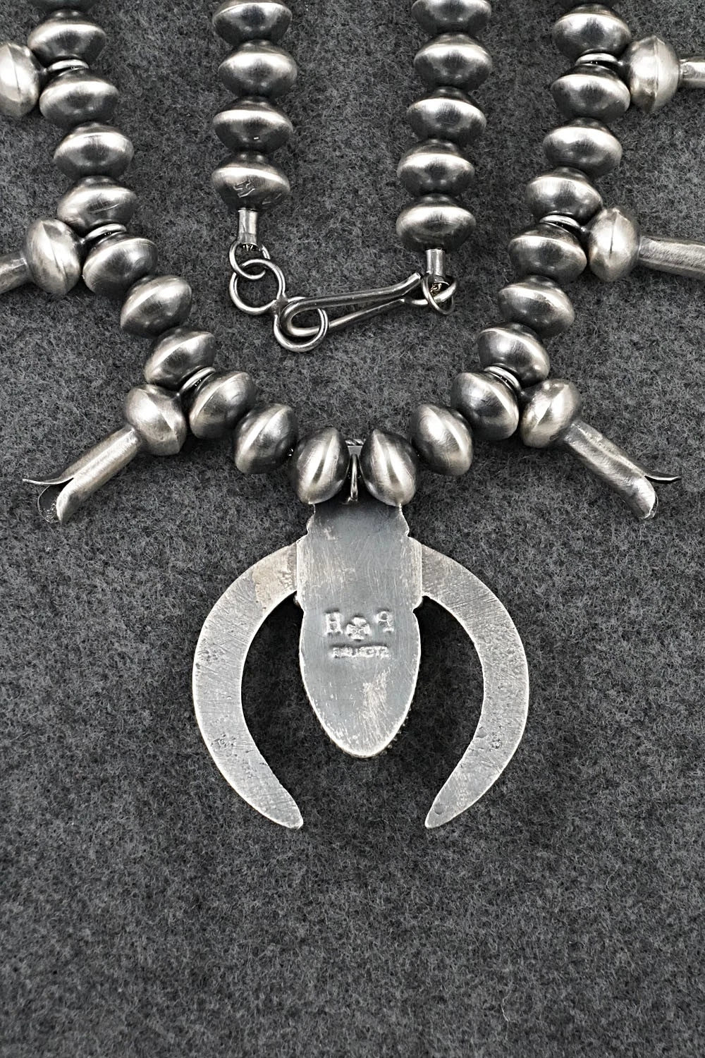 Turquoise & Sterling Silver Squash Blossom Necklace - Presley Haley