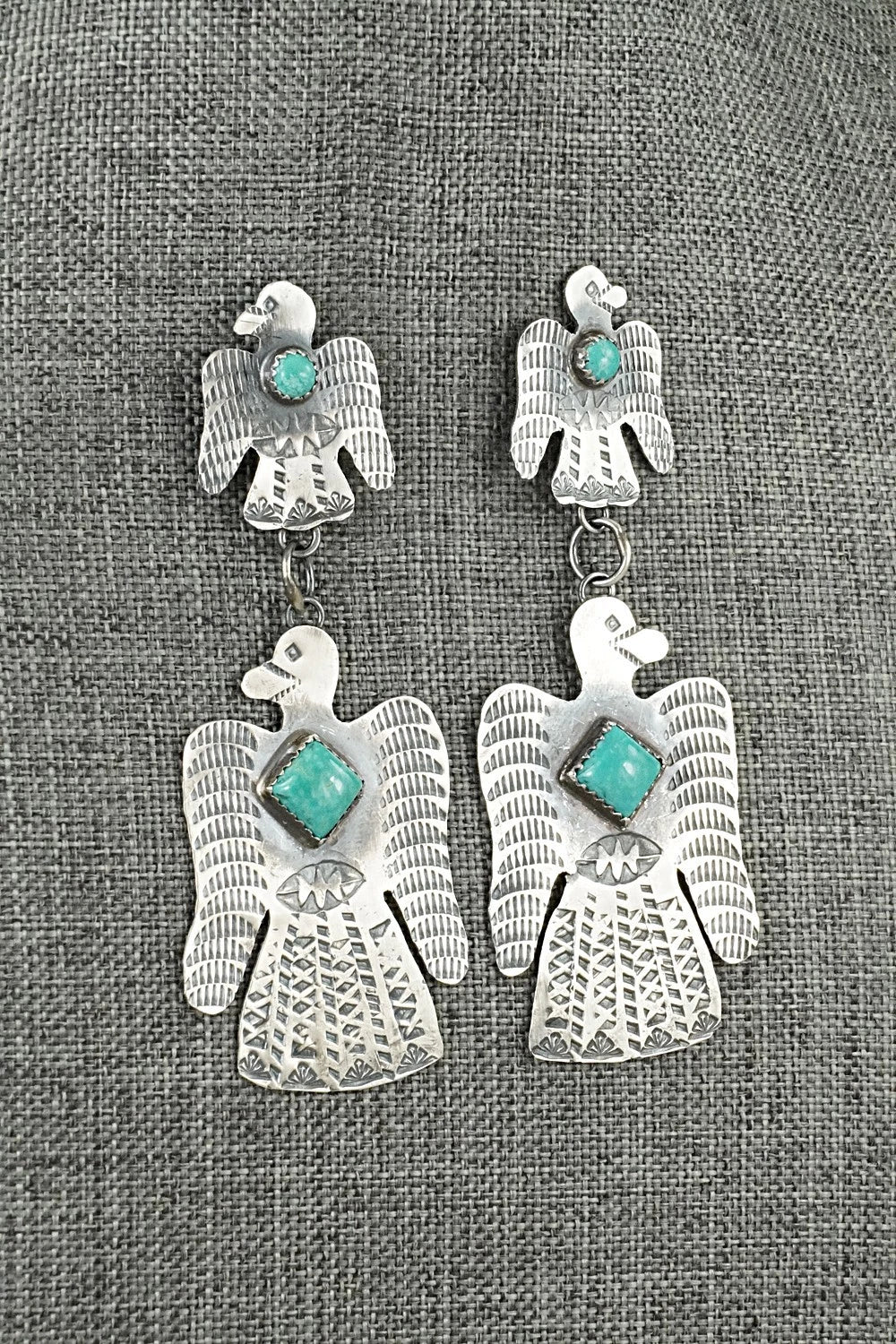 Turquoise & Sterling Silver Earrings - Gabrielle Yazzie