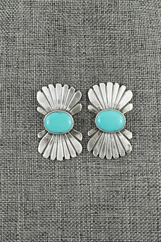 Turquoise & Sterling Silver Earrings - Mark Yazzie