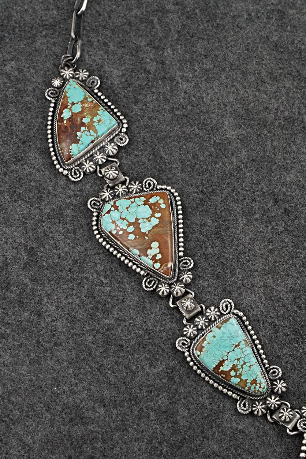 Turquoise & Sterling Silver Necklace and Earrings Set - Paul Livingston