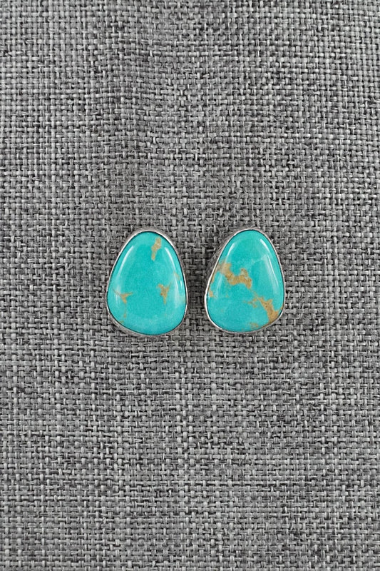 Turquoise & Sterling Silver Earrings - Rosemary Saunders