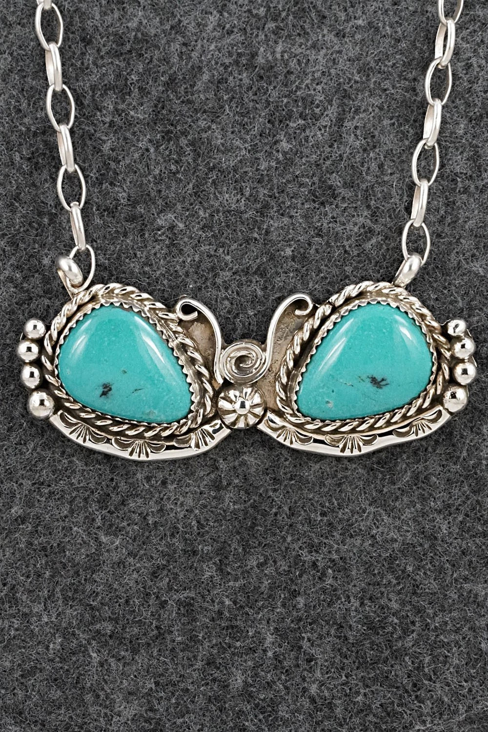 Turquoise & Sterling Silver Necklace - Phil Nez