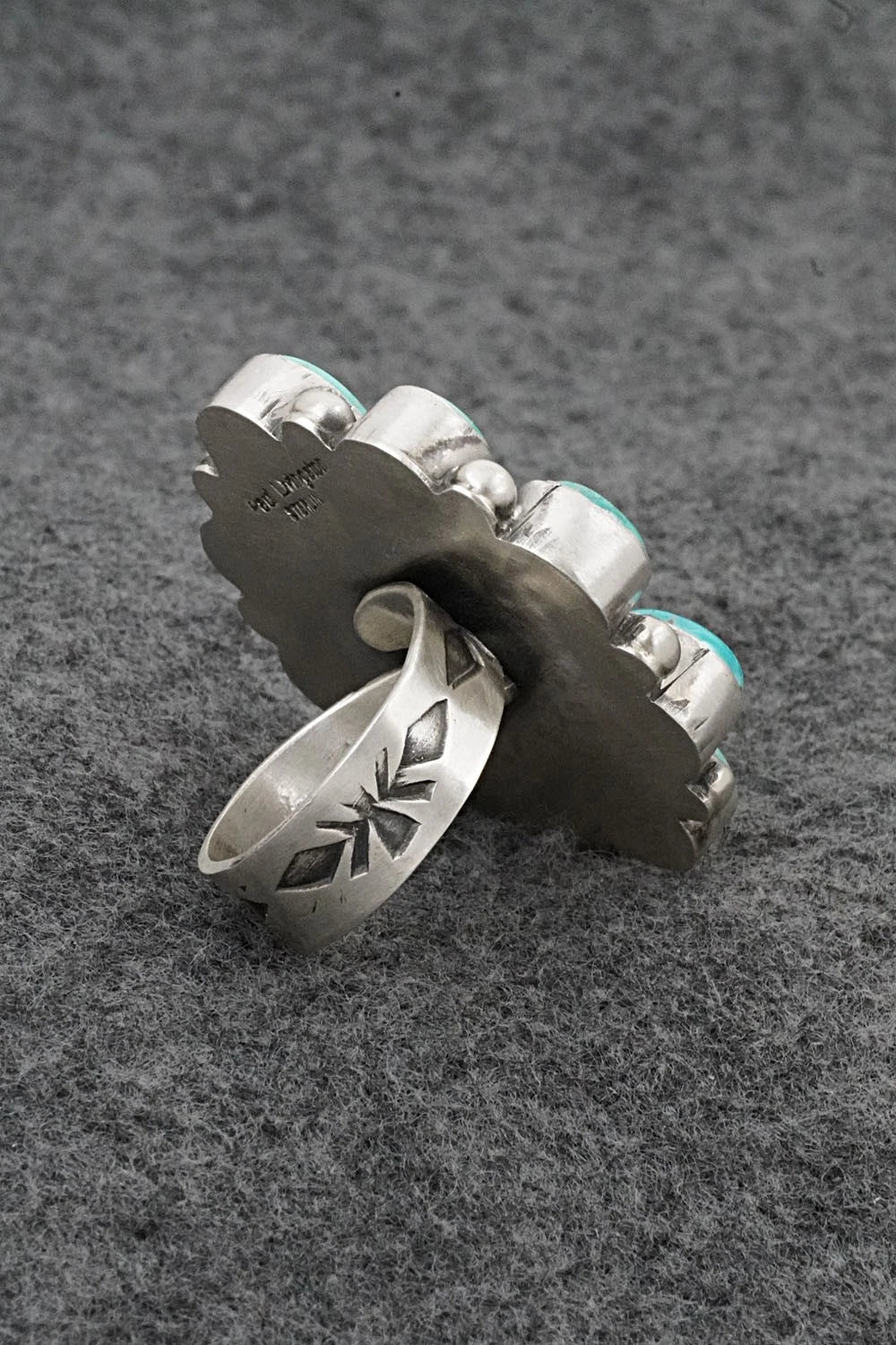 Turquoise & Sterling Silver Ring - Paul Livingston - Size Adjustable