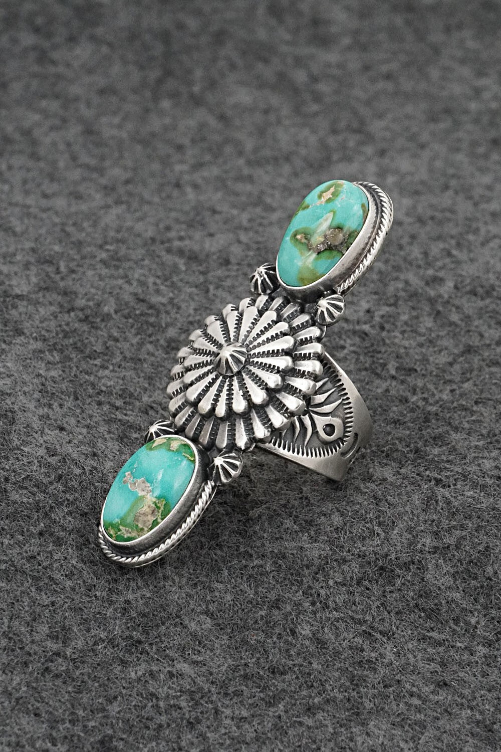 Turquoise & Sterling Silver Ring - Samuel Yellowhair - Size 6.5