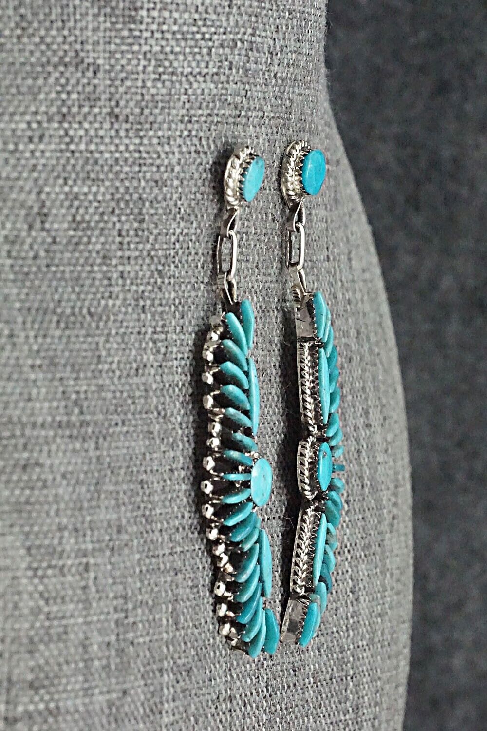 Turquoise & Sterling Silver Earrings - Edmund Cooeyate