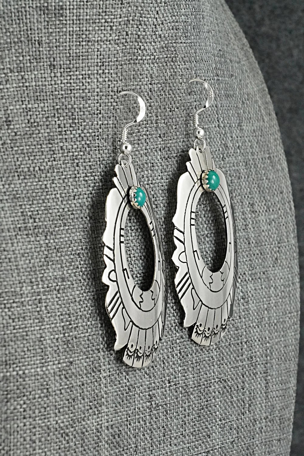 Turquoise & Sterling Silver Earrings - Rosita Singer