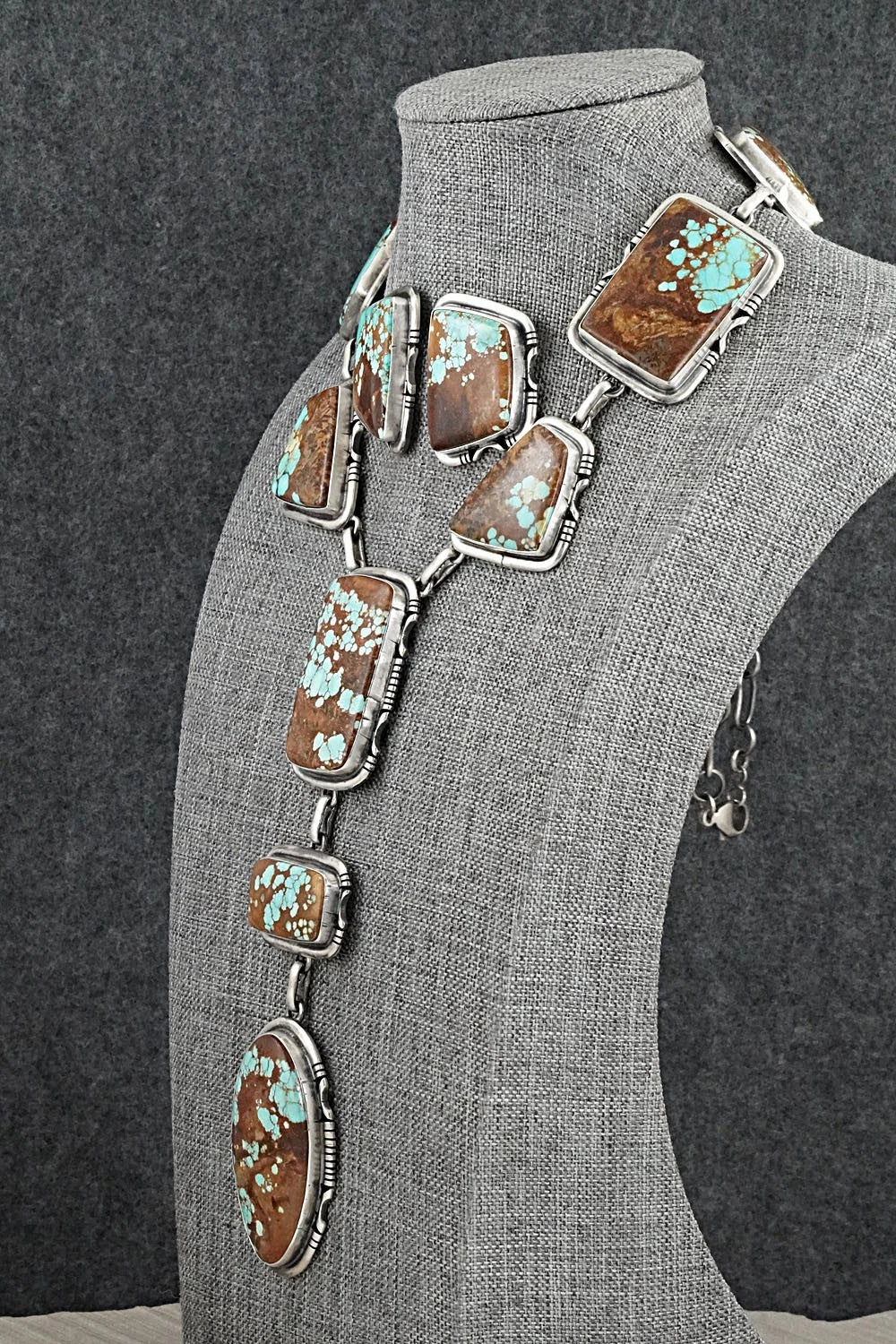 Turquoise & Sterling Silver Necklace and Earrings Set - Paul Livingston