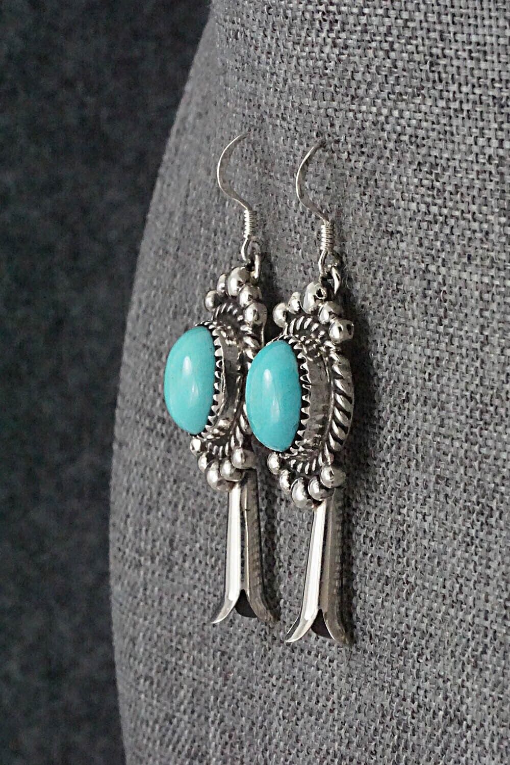 Turquoise & Sterling Silver Earrings - Vernon Johnson