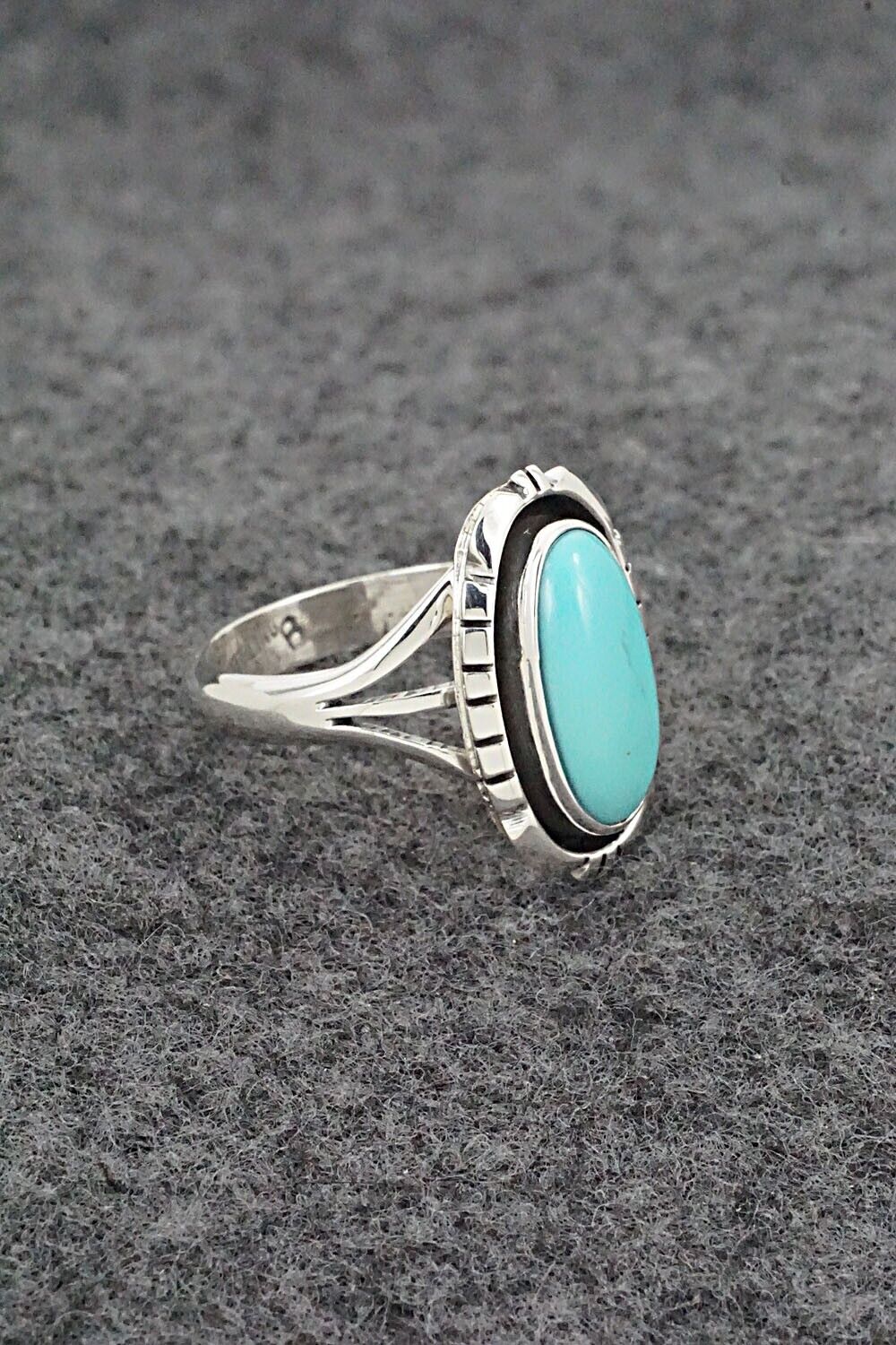 Turquoise & Sterling Silver Ring - Amos Begay - Size 6.25