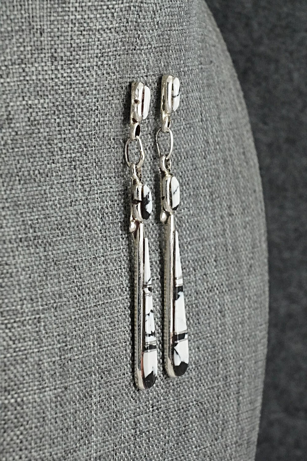 White Buffalo & Sterling Silver Earrings - Terrance Panteah