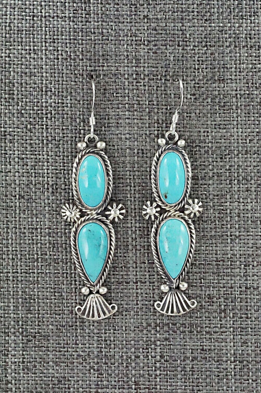 Turquoise & Sterling Silver Earrings - Verley Betone