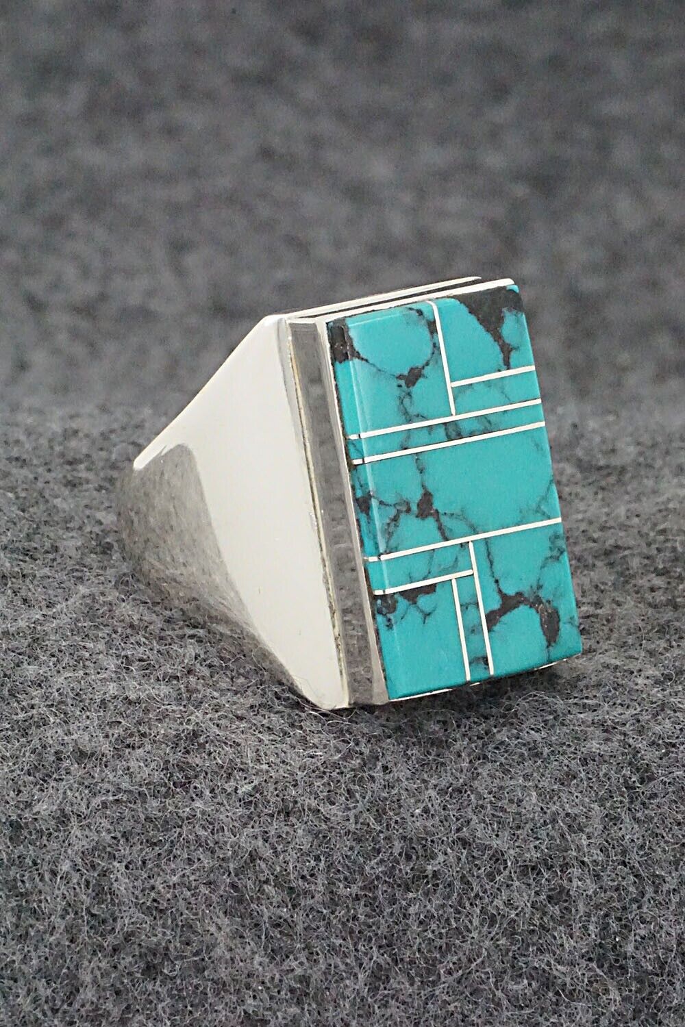 Turquoise & Sterling Silver Ring - Wilbert Gray - Size 11.75