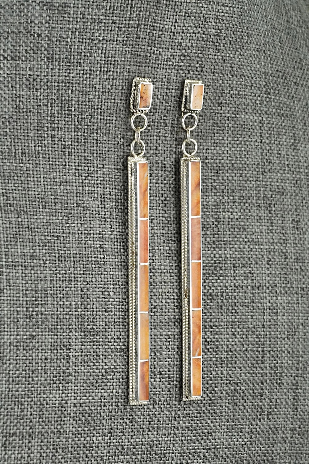 Spiny Oyster & Sterling Silver Earrings - Ricky Booqua