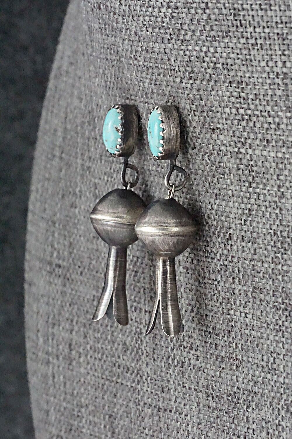 Turquoise & Sterling Silver Blossom Earrings - Shirley Lee