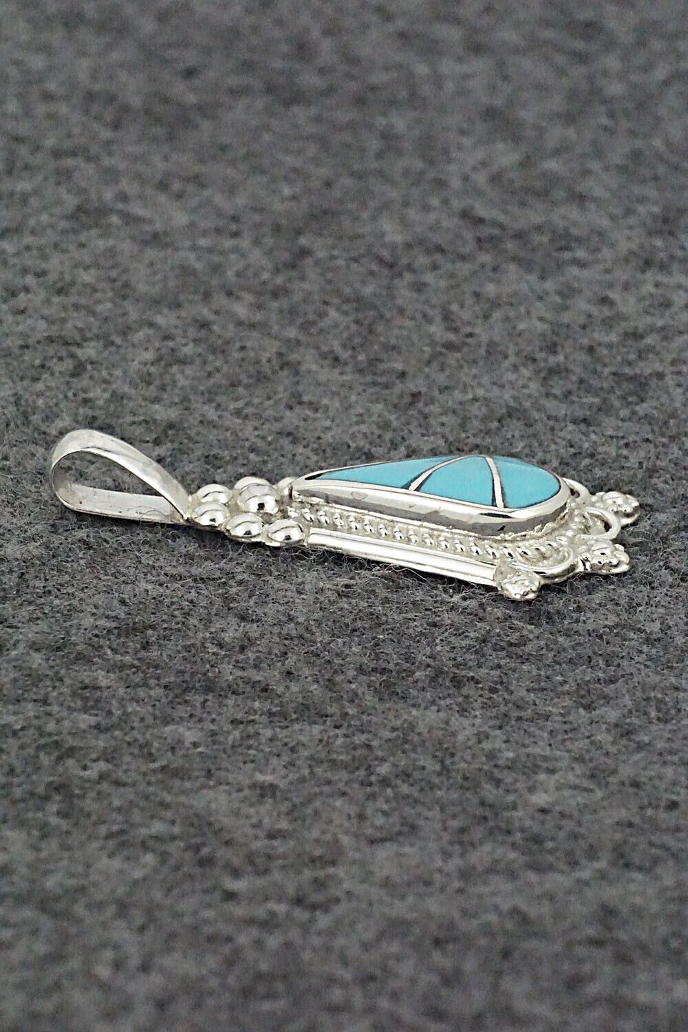 Turquoise & Sterling Silver Pendant - Juanita Yatsatie