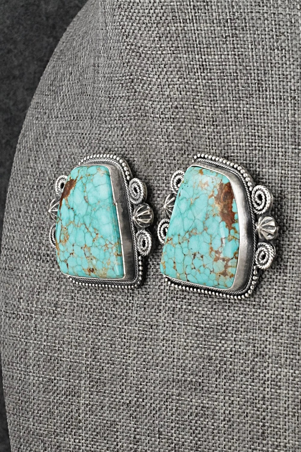 Turquoise & Sterling Silver Necklace and Earrings Set - Darrin Livingston