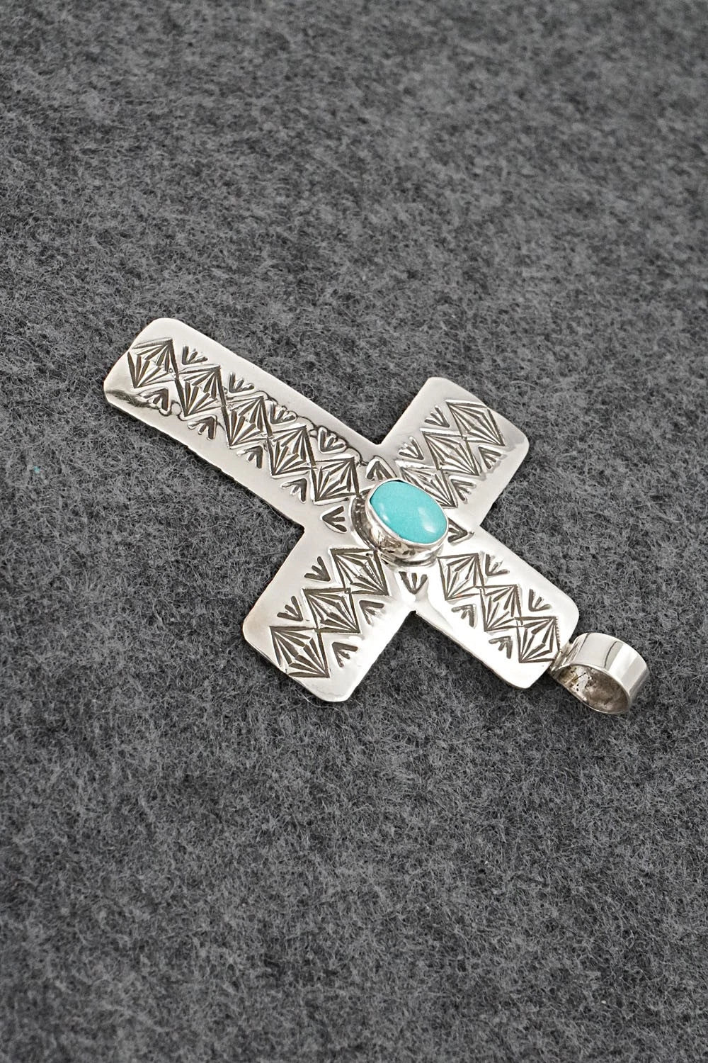 Turquoise & Sterling Silver Pendant - Arnold Blackgoat