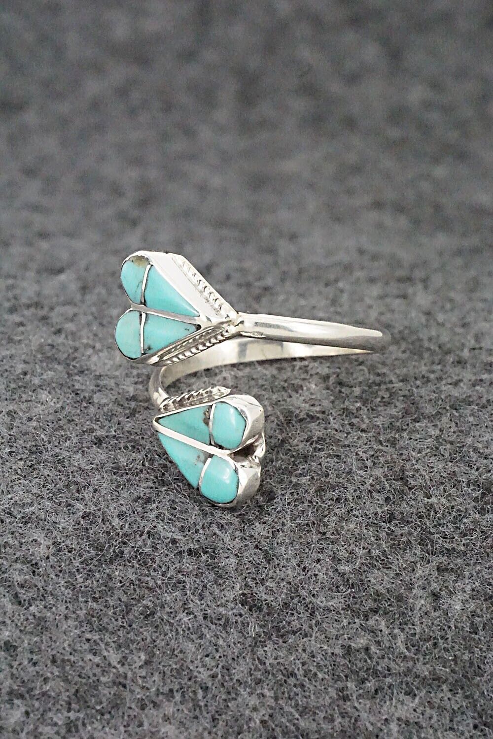 Turquoise & Sterling Silver Ring - Velda Nastacio - Size 9 Adj.