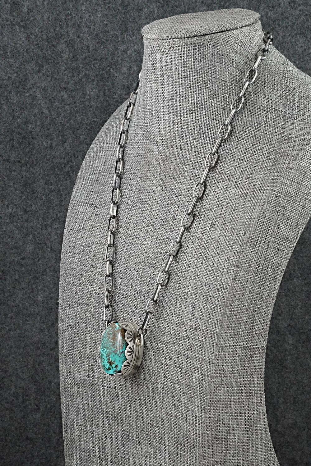 Turquoise & Sterling Silver Necklace - Paul Livingston