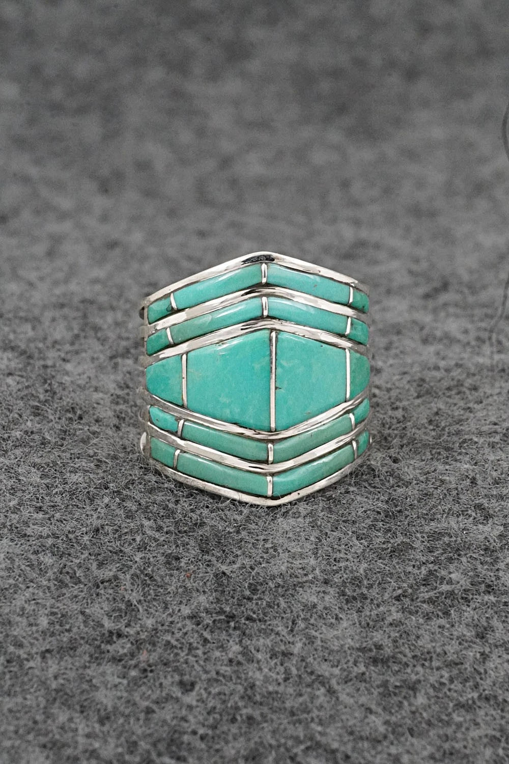 Turquoise & Sterling Silver Ring - Andrew Enrico - Size 9