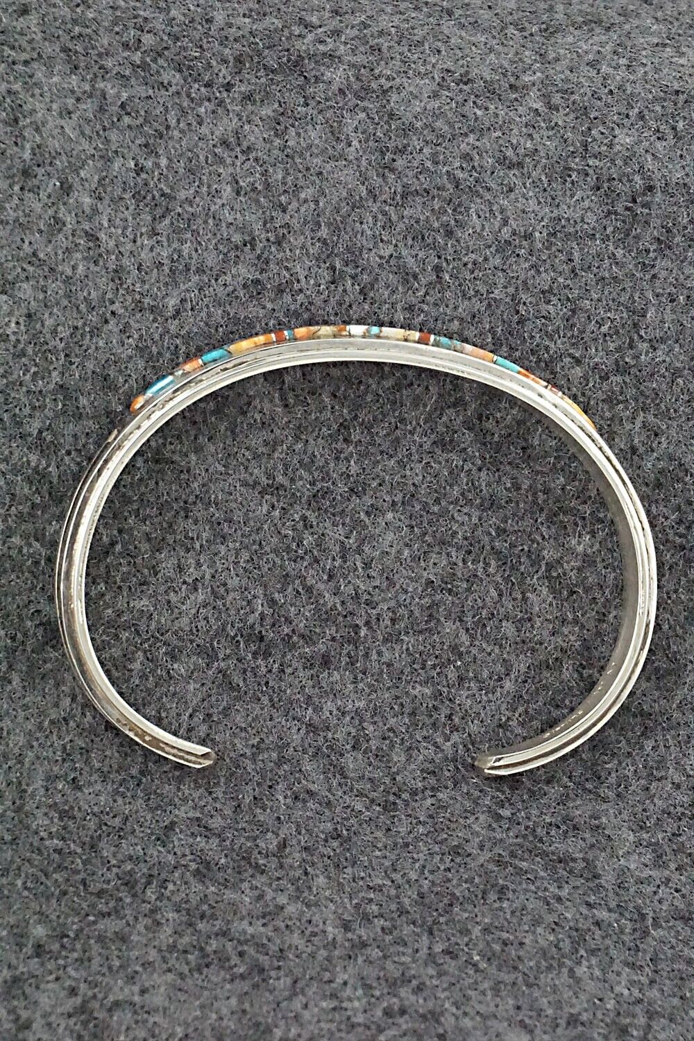 Turquoise, Coral, Spiny Oyster & Sterling Silver Bracelet - Wilbert Muskett Jr.
