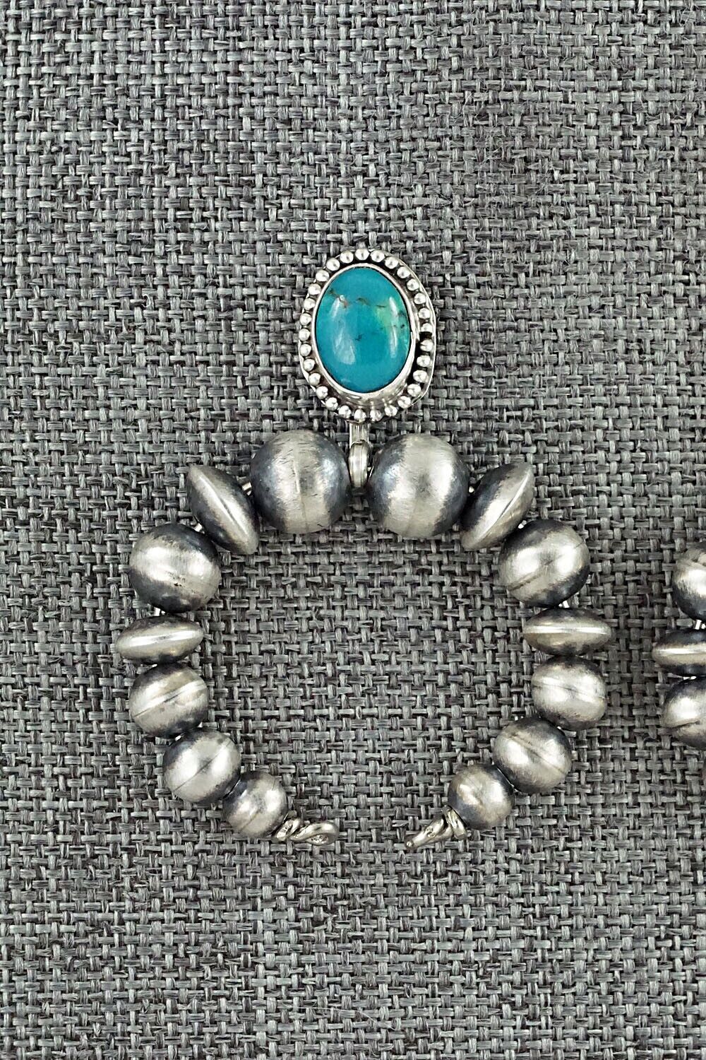 Turquoise & Sterling Silver Navajo Pearl Earrings - Grace Kenneth