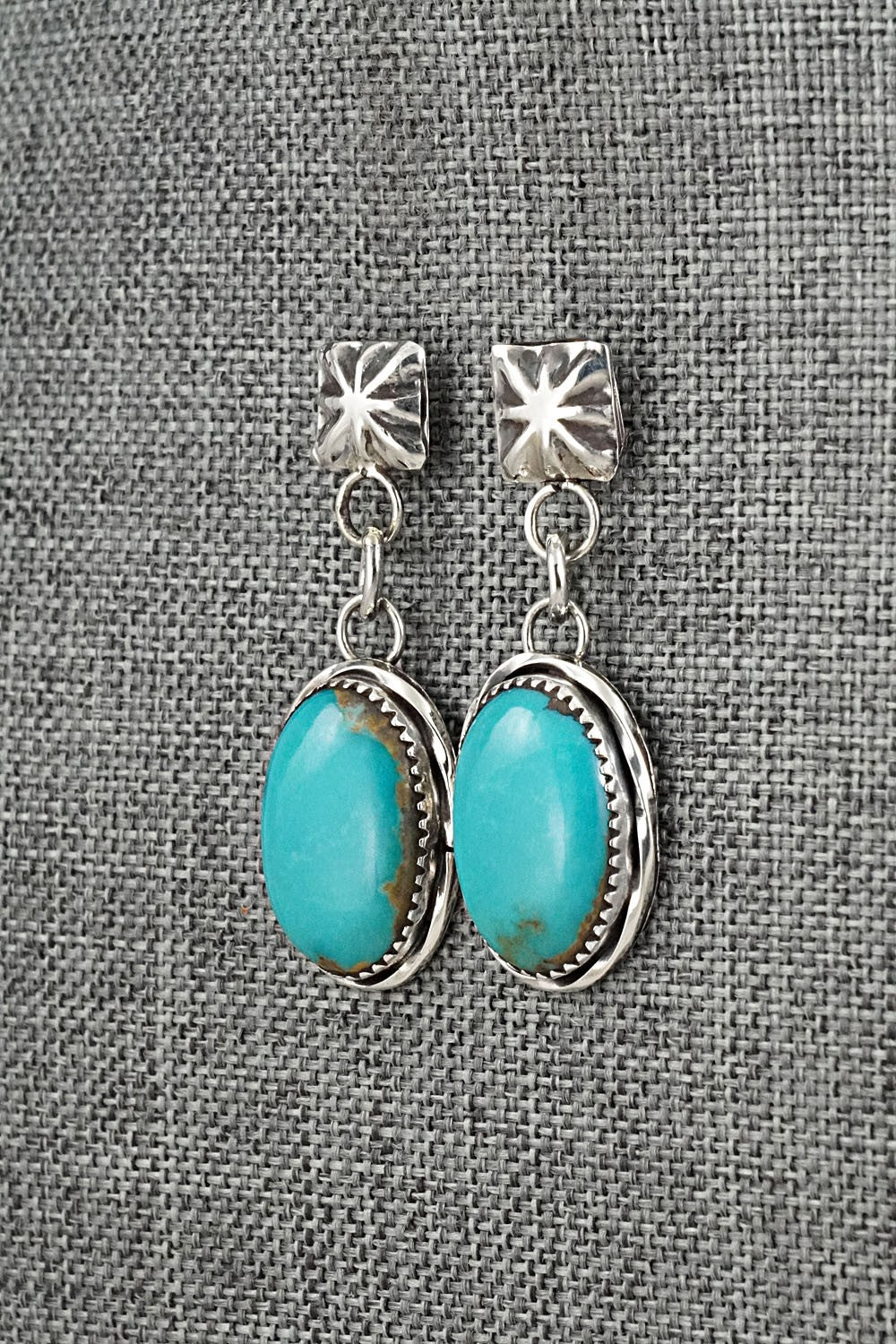 Turquoise & Sterling Silver Earrings - Ernest Hawthorne