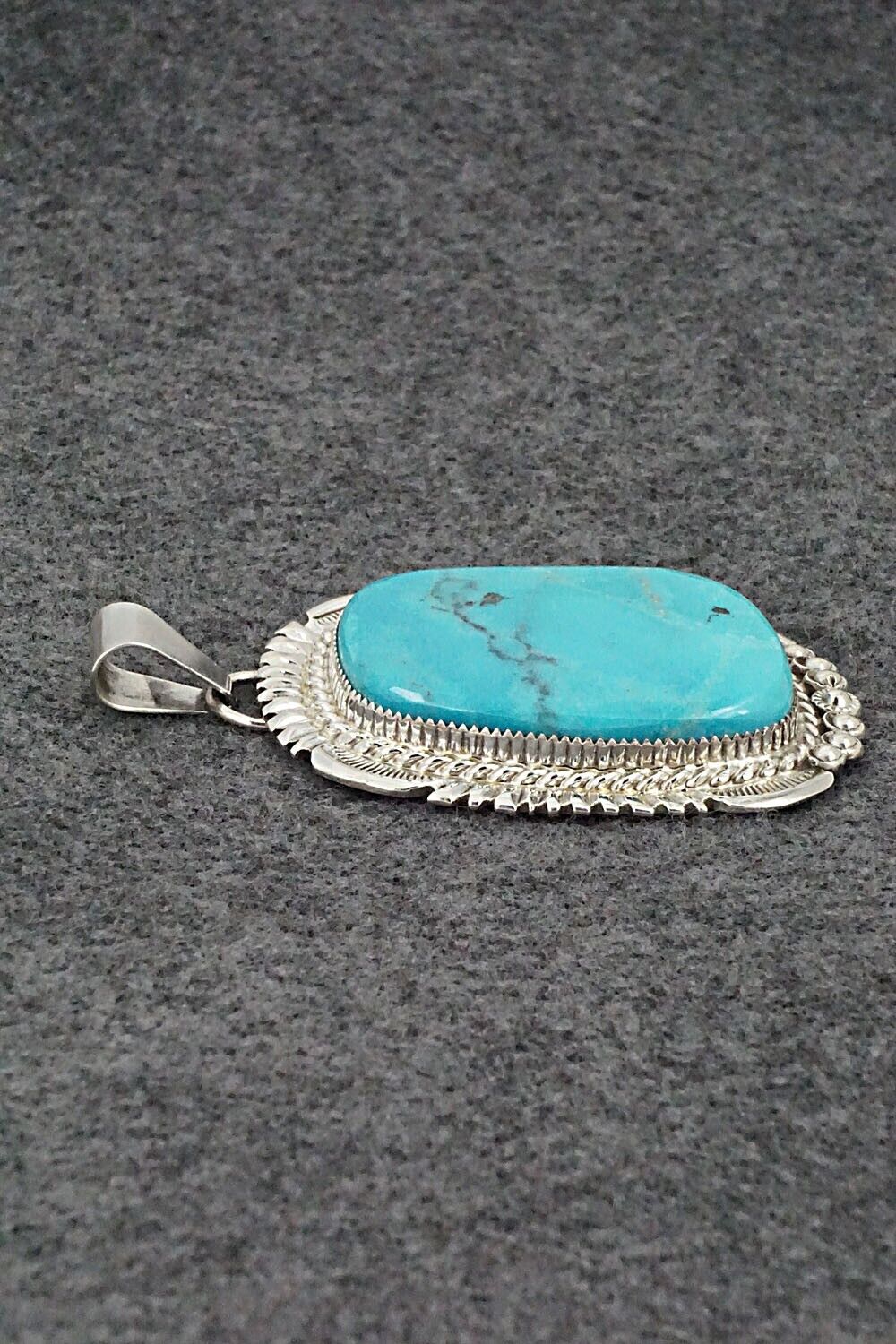 Turquoise & Sterling Silver Pendant - Alvin Joe