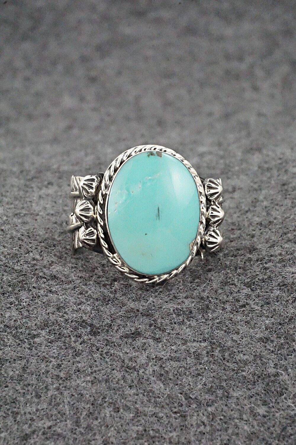 Turquoise & Sterling Silver Ring - Grace Kenneth - Size 9