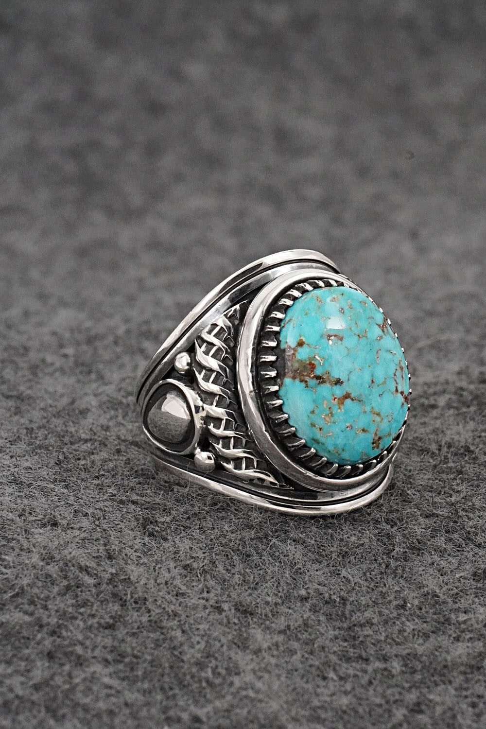 Turquoise & Sterling Silver Ring - Derrick Gordon - Size 7