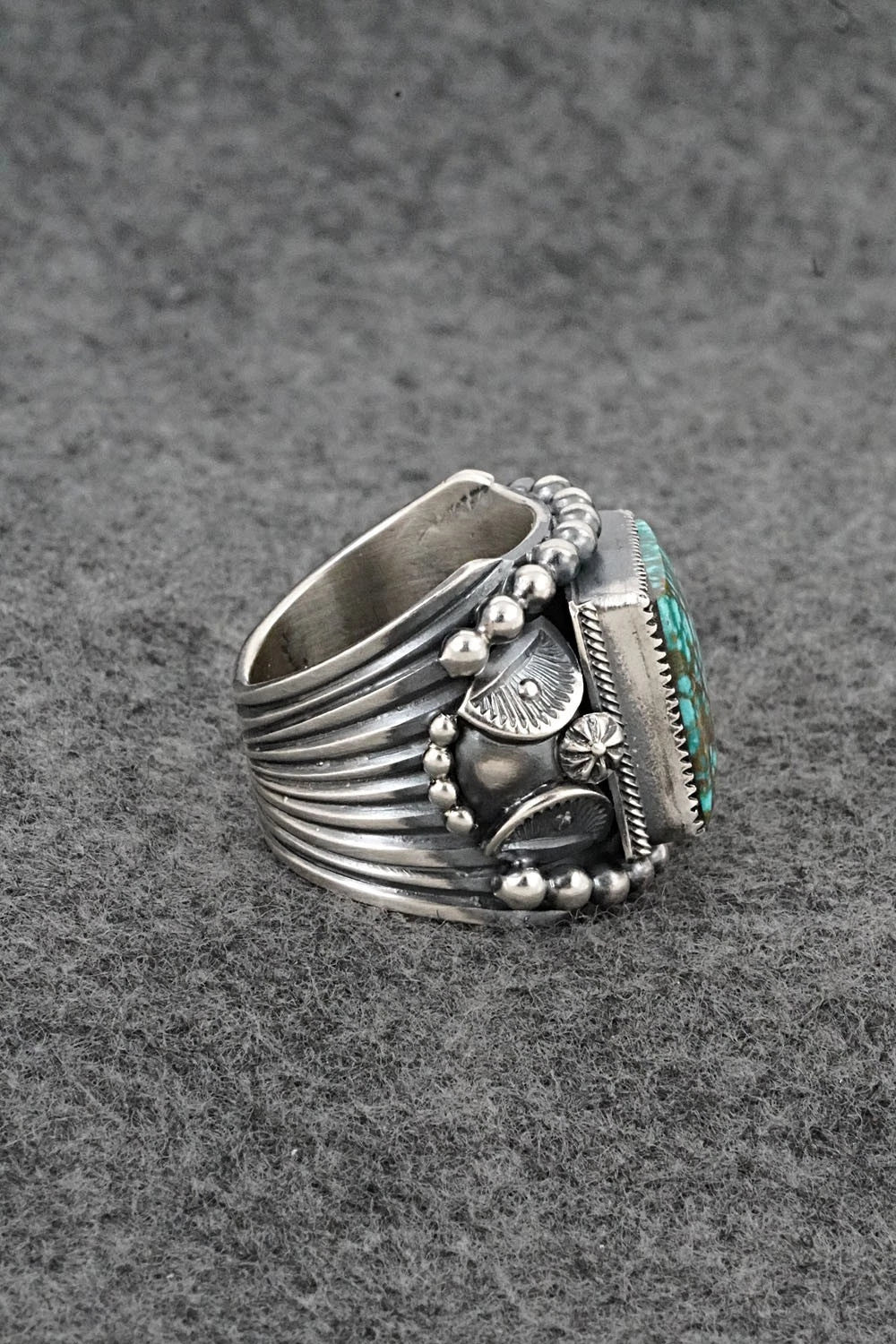 Turquoise & Sterling Silver Ring - Delbert Gordon - Size 9.5