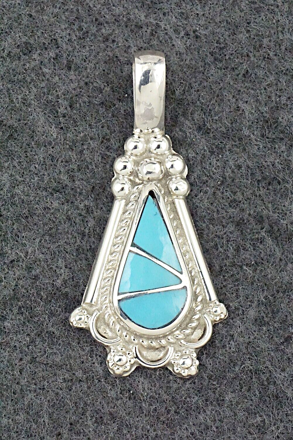 Turquoise & Sterling Silver Pendant - Juanita Yatsatie