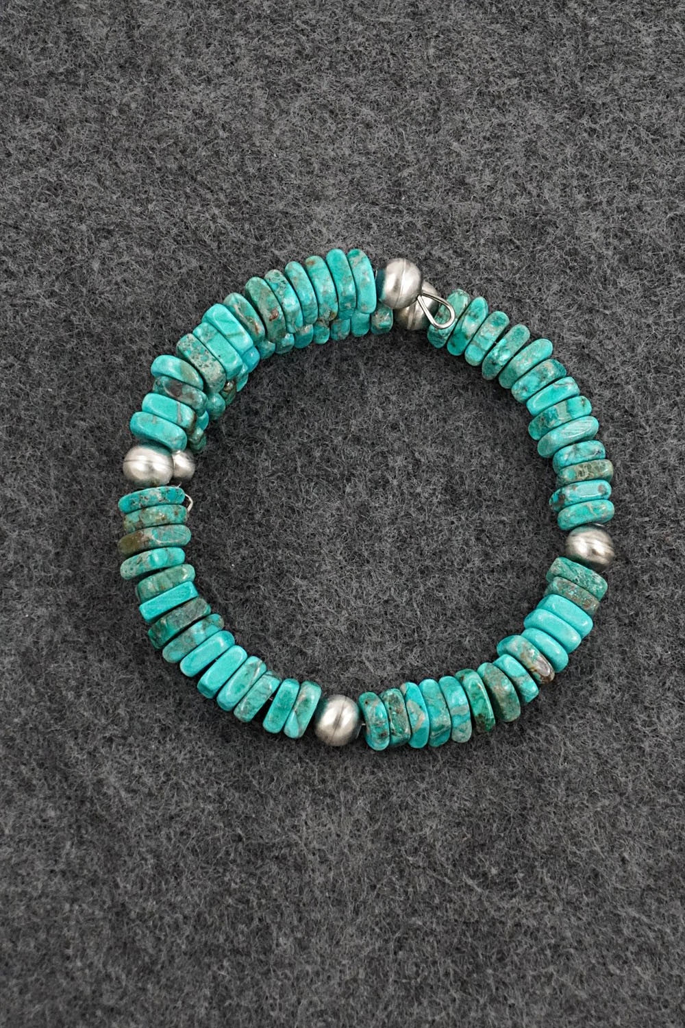 Turquoise & Sterling Silver Bracelet - Doreen Jake