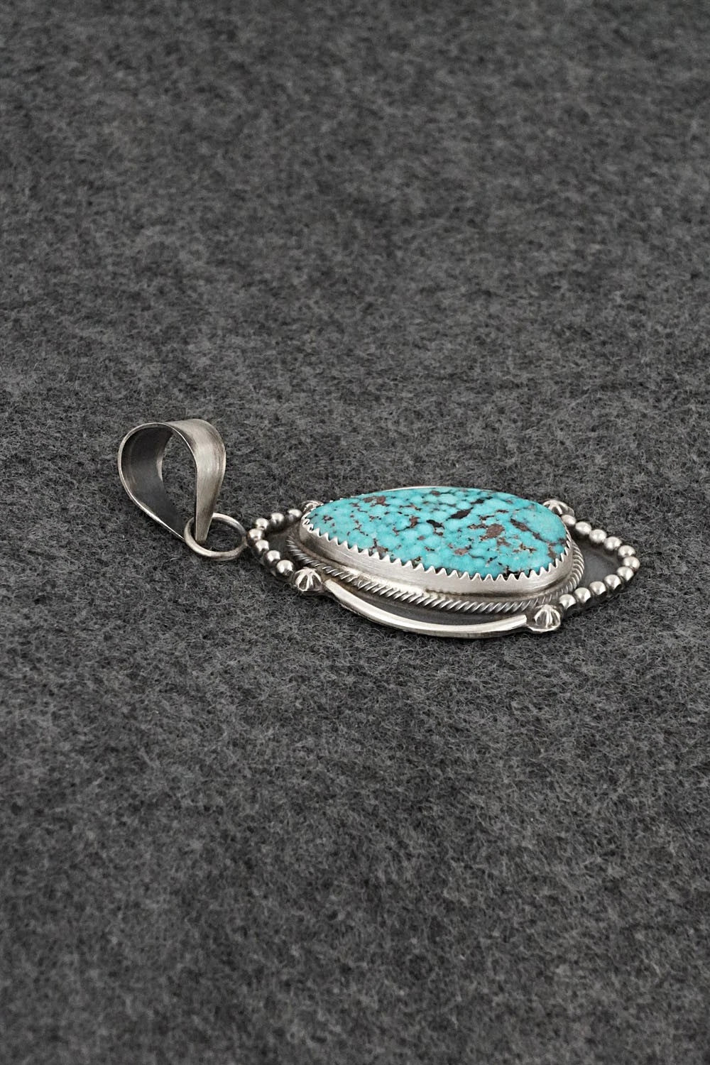 Turquoise & Sterling Silver Pendant - Leslie Nez
