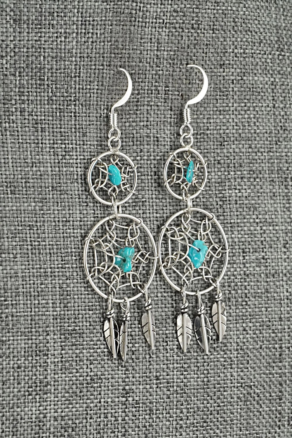 Turquoise & Sterling Silver Earrings - Lorenzo Arviso Jr.