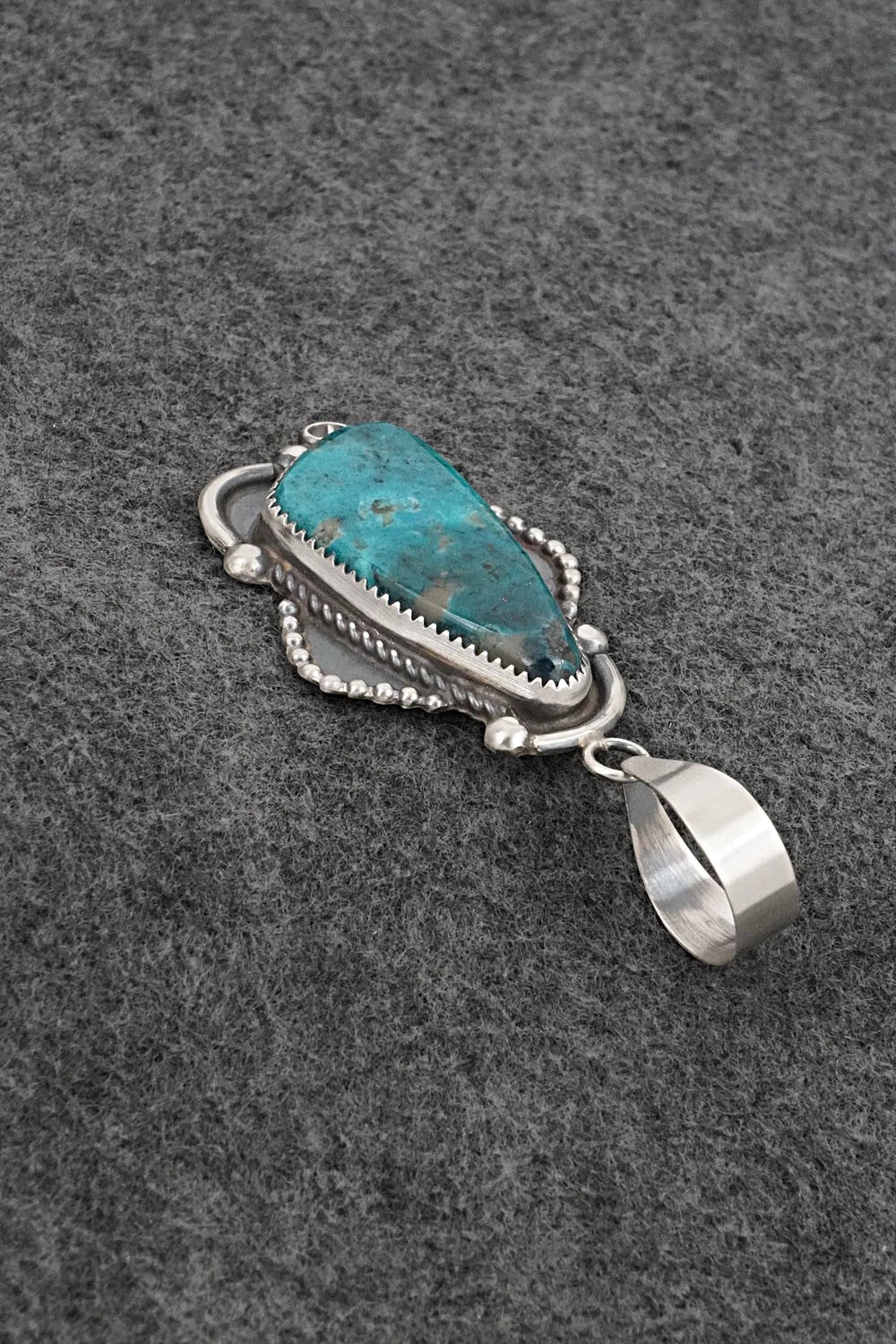 Turquoise & Sterling Silver Pendant - Leslie Nez