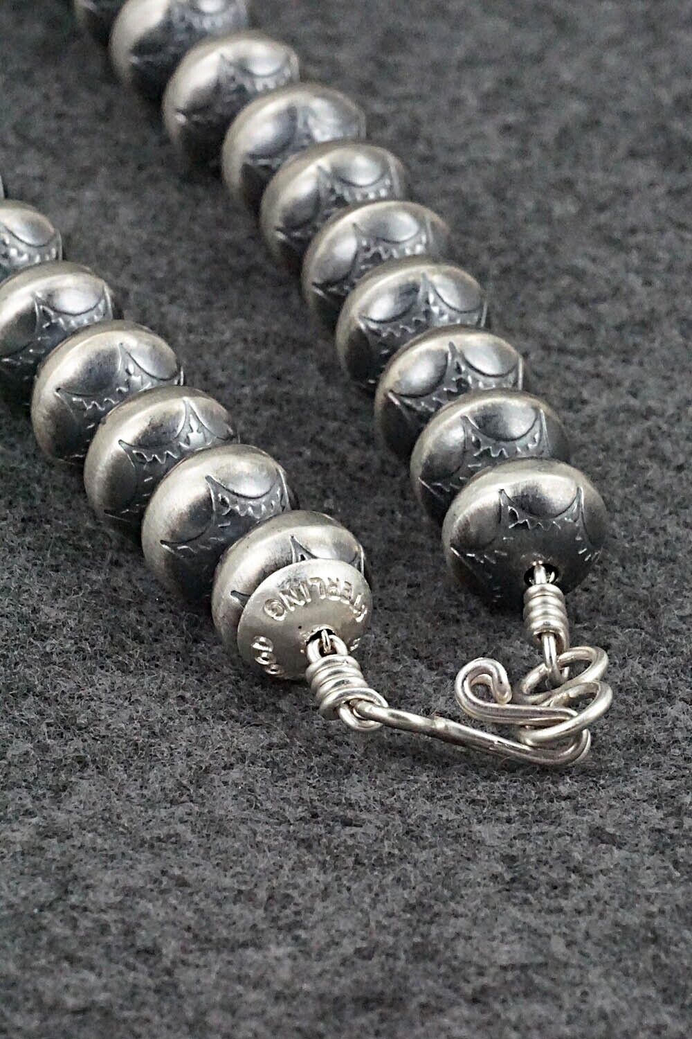 Sterling Silver Navajo Pearl Necklace 24" - Bryannen Halwood