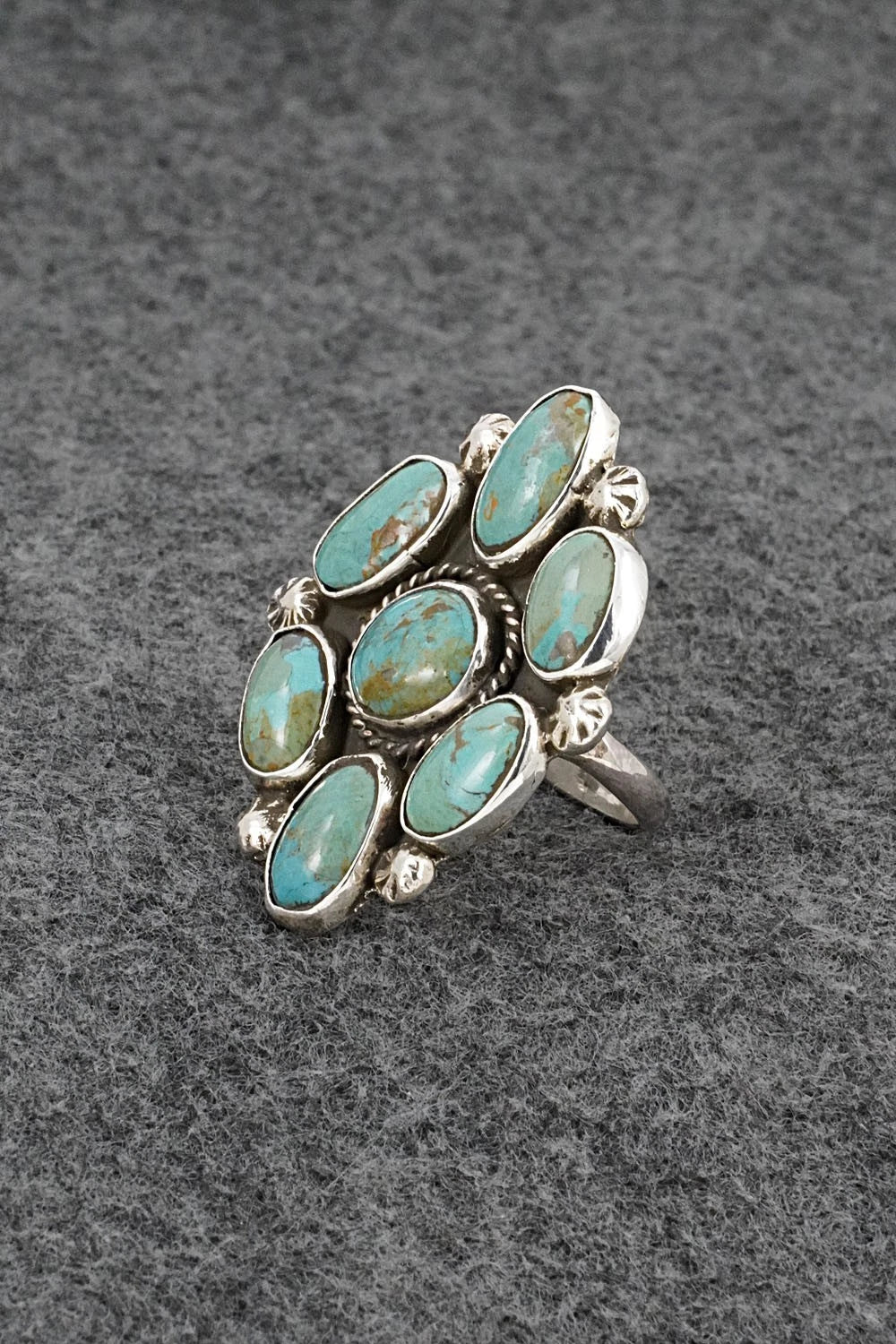 Turquoise & Sterling Silver Ring - Priscilla Reeder - Size 8.5