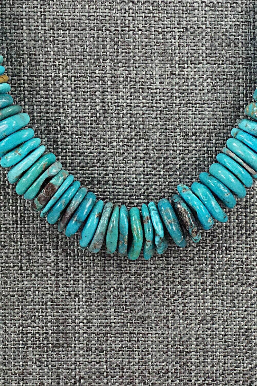 Turquoise & Sterling Silver Necklace 22" - Doreen Jake