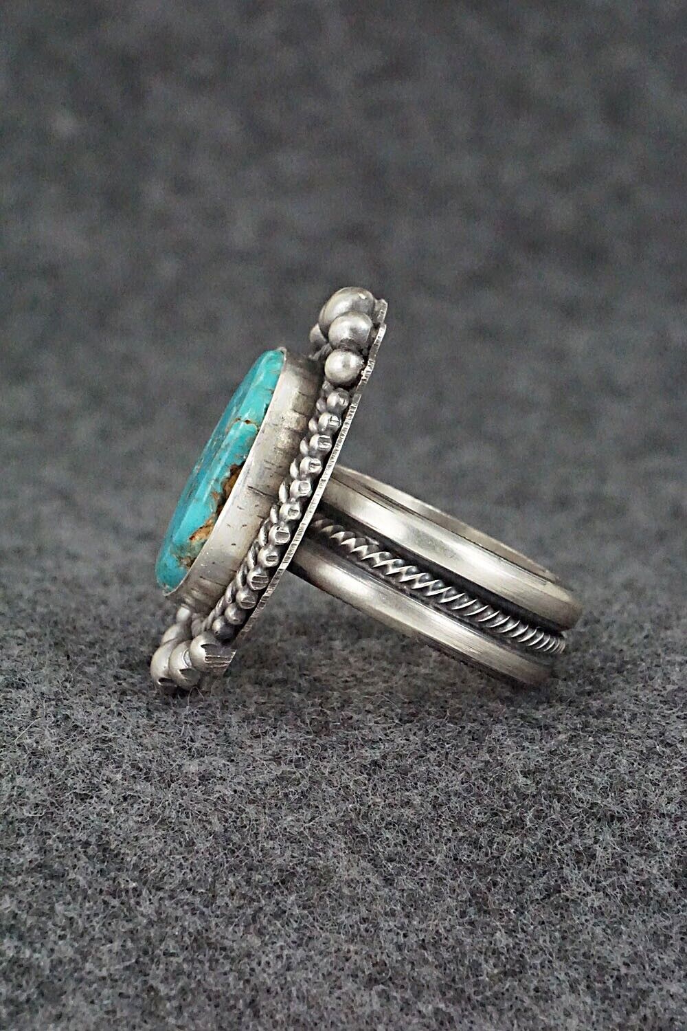 Turquoise & Sterling Silver Ring - Michael Calladitto - Size 8