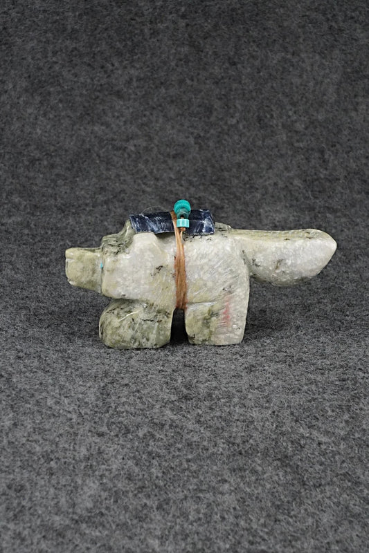 Wolf Zuni Fetish Carving - Danny Lonjose