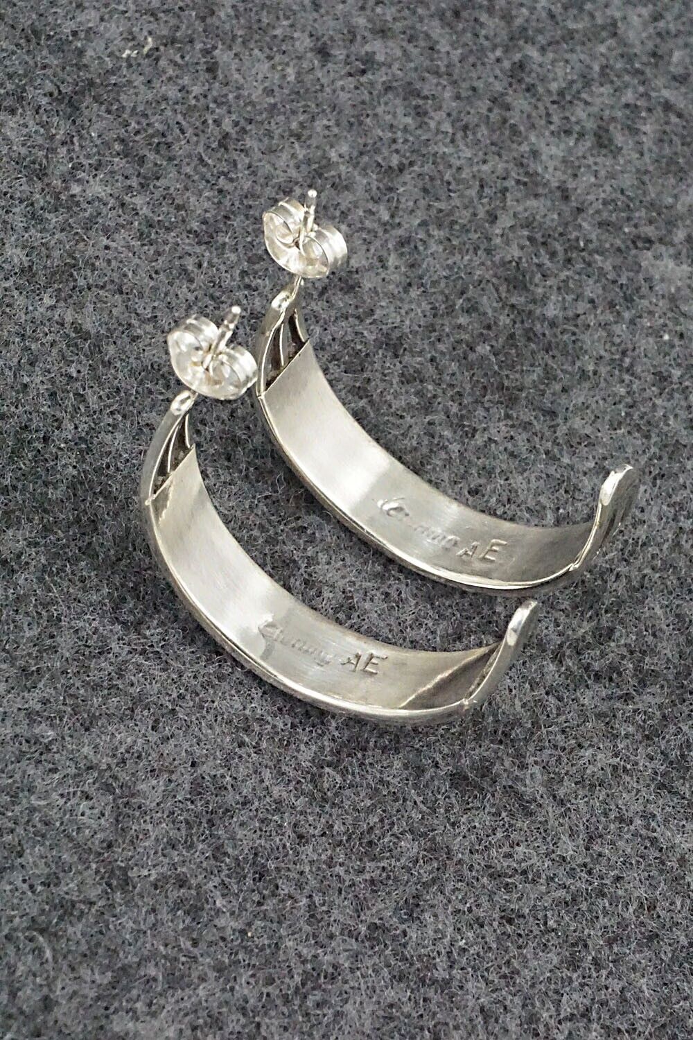Turquoise & Sterling Silver Hoop Earrings - Andrew Enrico