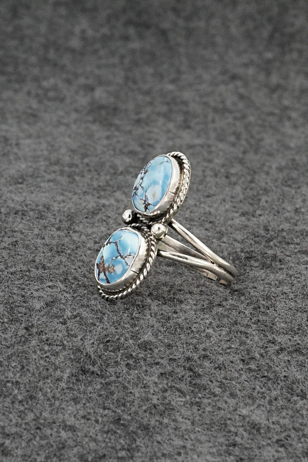Turquoise & Sterling Silver Ring - Eugene Gruber - Size 9