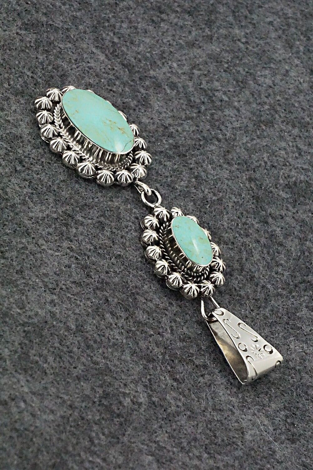 Turquoise & Sterling Silver Pendant - Sheena Jack