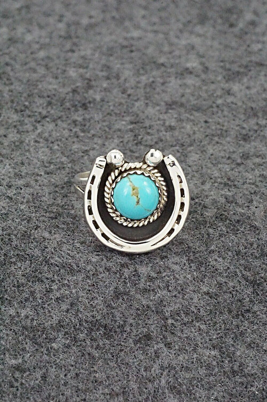 Turquoise & Sterling Silver Ring - Alice Rose Saunders - Size 7.5