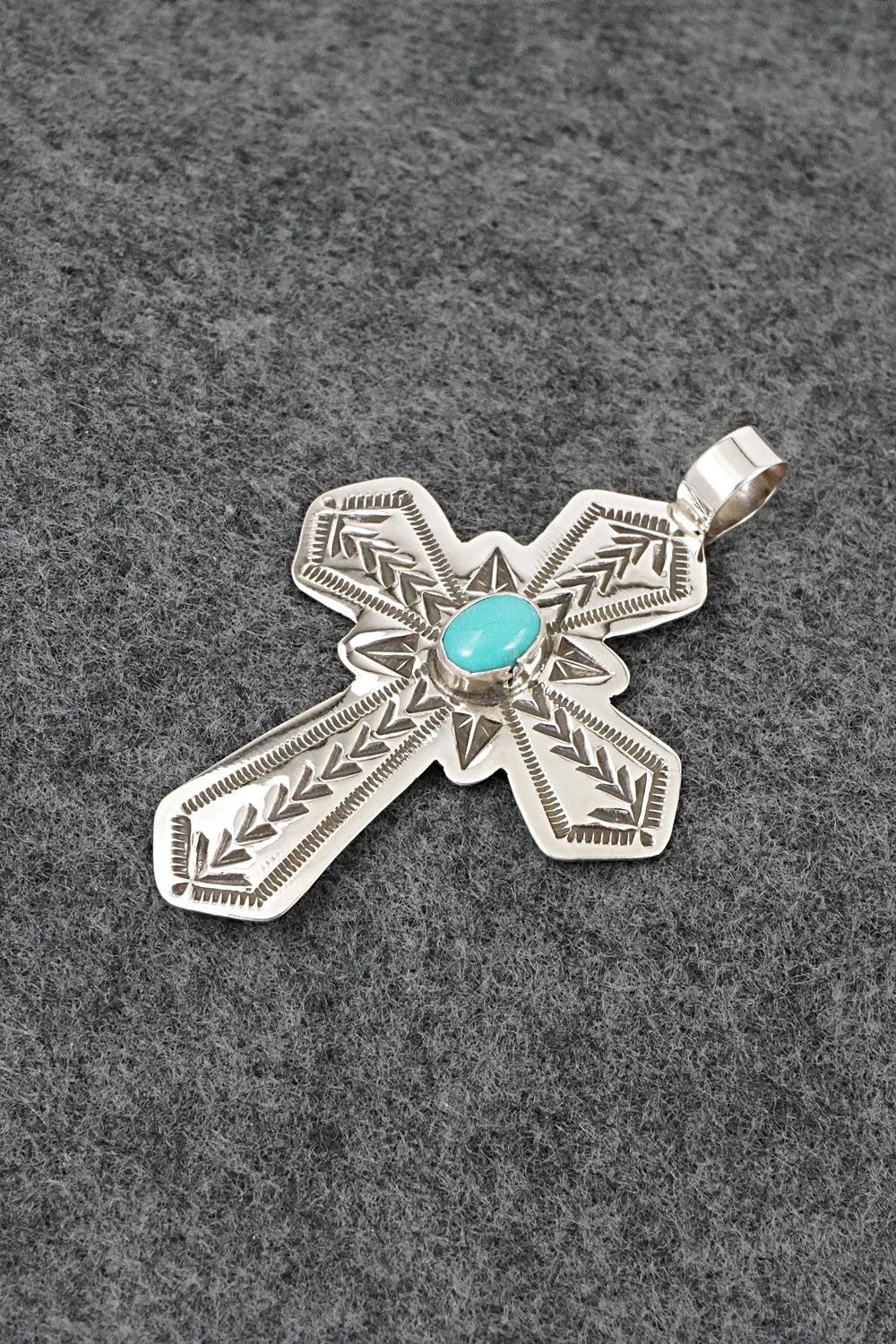 Turquoise & Sterling Silver Pendant - Arnold Blackgoat