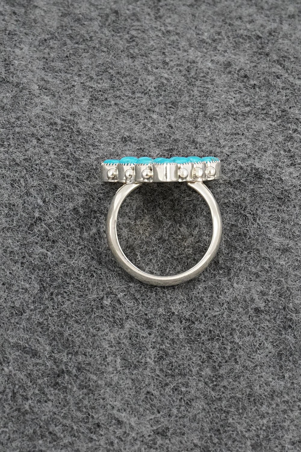 Turquoise & Sterling Silver Ring - Loretta Delgarito - Size 6.5