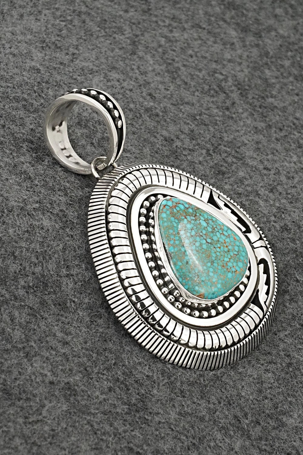 Turquoise and Sterling Silver Pendant - Jonathan Nez